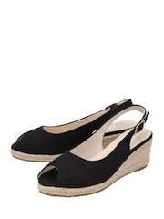 Negru - Sandale Lotus cu Espadrile și talpă ortopedică - Imaginea 2 din 4