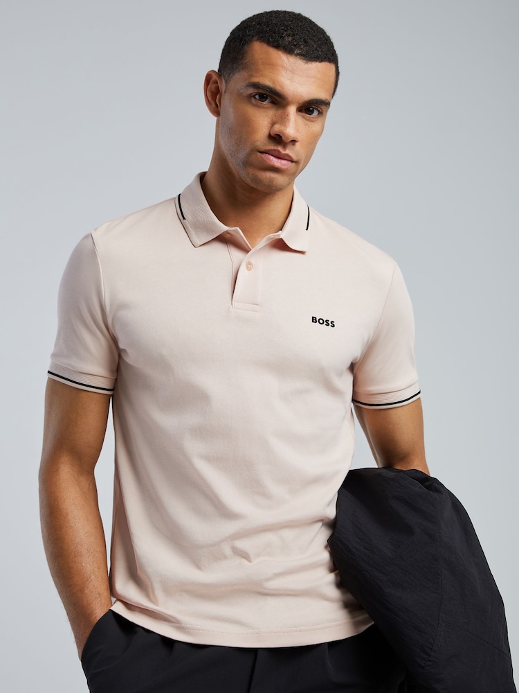 BOSS Orange Regular-Fit Contrast Collar Logo Polo Shirt - Image 1 of 5