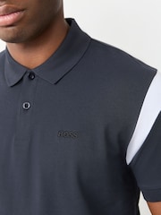 BOSS Black Regular-Fit Contrast Detail Logo Polo Shirt - Image 4 of 6