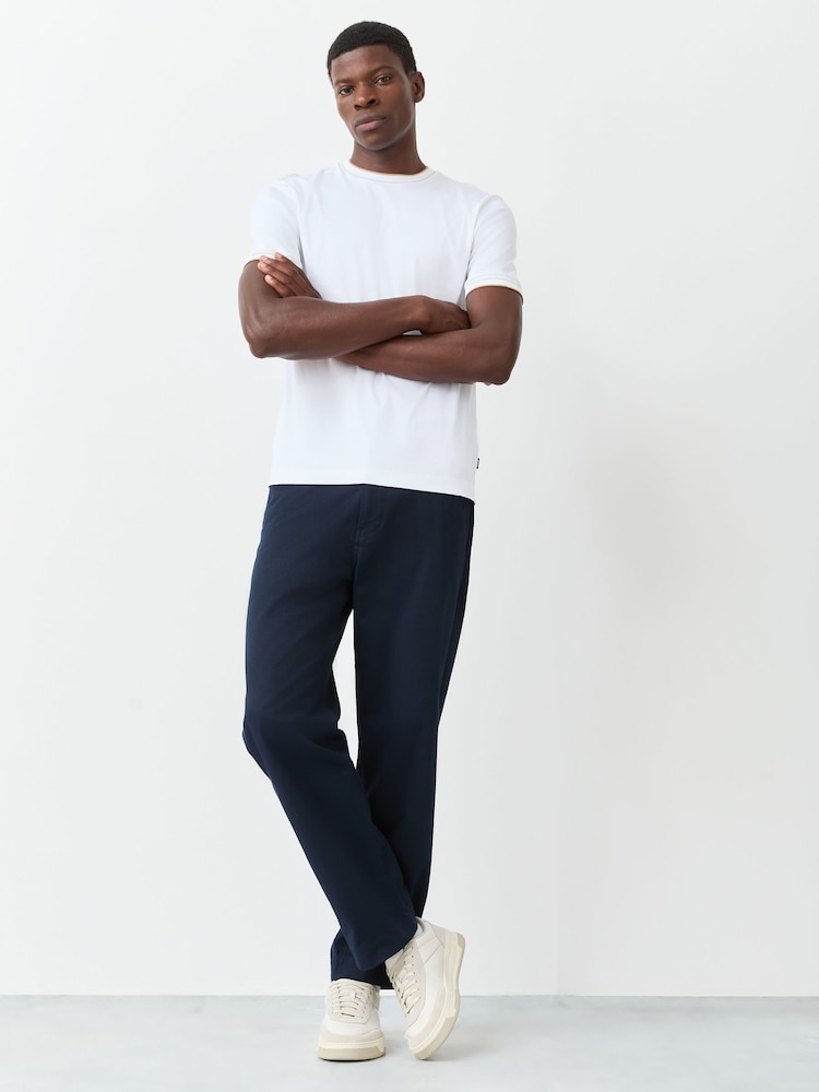 BOSS White Tessler Regular-Fit Tipped Detail T-Shirt - Image 2 of 6 BOSS White Tessler Regular-Fit Tipped Detail T-Shirt - Image 2 of 6