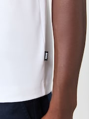 BOSS White Tessler Regular-Fit Tipped Detail T-Shirt - Image 4 of 6