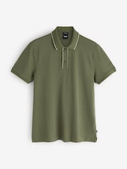 Жасыл - BOSS Regular Fit Parlay ұшты плакеткалы поло футболкасы - 5суретінің 4 суреті