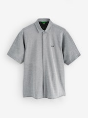 BOSS Grey Dymova Regular Fit Short Sleeve Stretch Shirt - Image 1 of 1