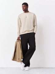 HUGO Natural Noah Regular-Fit Logo Sweat Top - Image 2 of 4