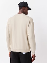 HUGO Natural Noah Regular-Fit Logo Sweat Top - Image 3 of 4
