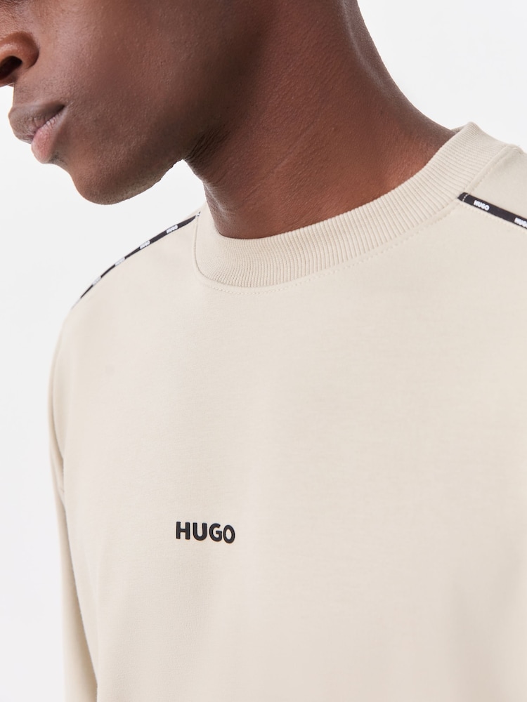 HUGO Natural Noah Regular-Fit Logo Sweat Top - Image 4 of 4 HUGO Natural Noah Regular-Fit Logo Sweat Top - Image 4 of 4