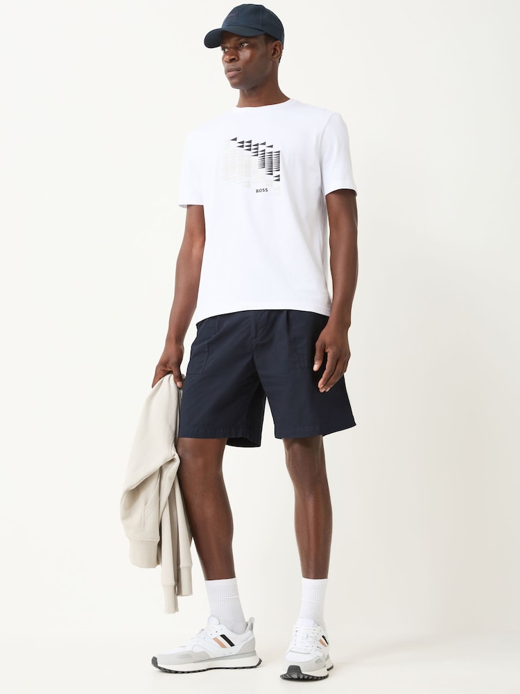 BOSS Blue Pleated Shorts - Image 2 of 7 BOSS Blue Pleated Shorts - Image 2 of 7