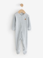 Gap Grey and White 3 Pack Baby Sleepsuit (0-12mths) - Image 4 of 8