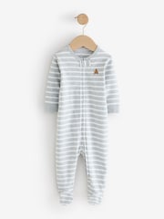 Gap Grey and White 3 Pack Baby Sleepsuit (0-12mths) - Image 5 of 8