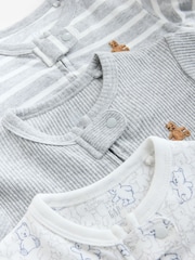 Gap Grey and White 3 Pack Baby Sleepsuit (0-12mths) - Image 6 of 8