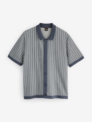 BOSS Blue Kodd Regular-Fit Textured Knitted Shirt - Image 1 of 1
