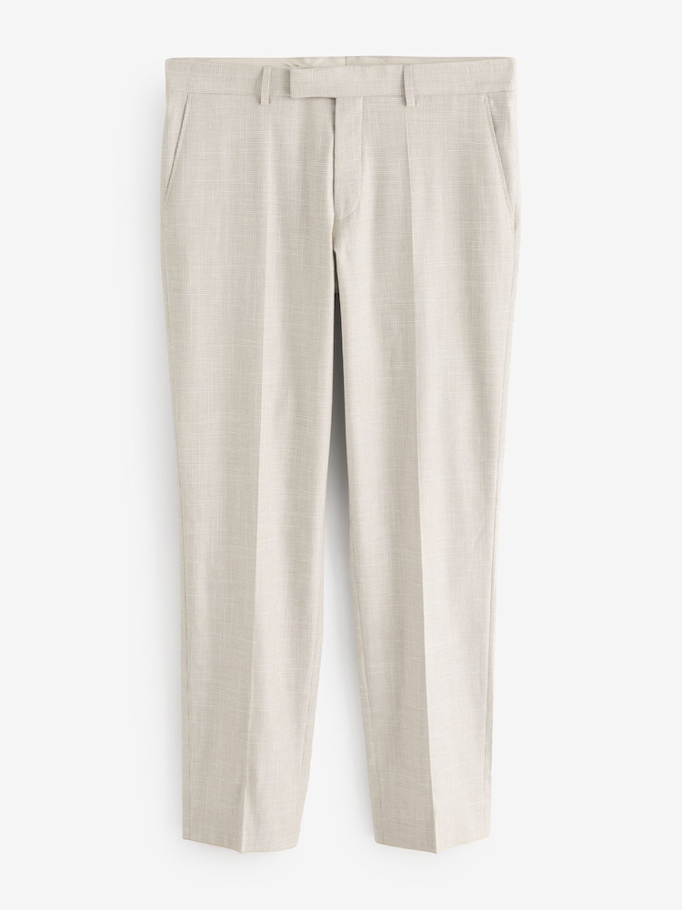 BOSS Natural Lenon Regular Fit Suit Trousers - Image 1 of 2 BOSS Natural Lenon Regular Fit Suit Trousers - Image 1 of 2