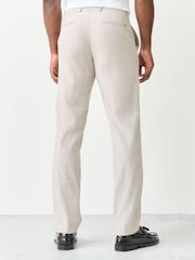 BOSS Natural Lenon Regular Fit Suit Trousers - Image 3 of 6