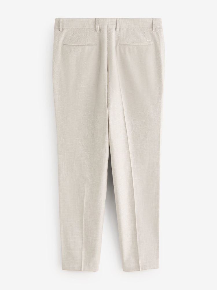 BOSS Natural Lenon Regular Fit Suit Trousers - Image 6 of 6
