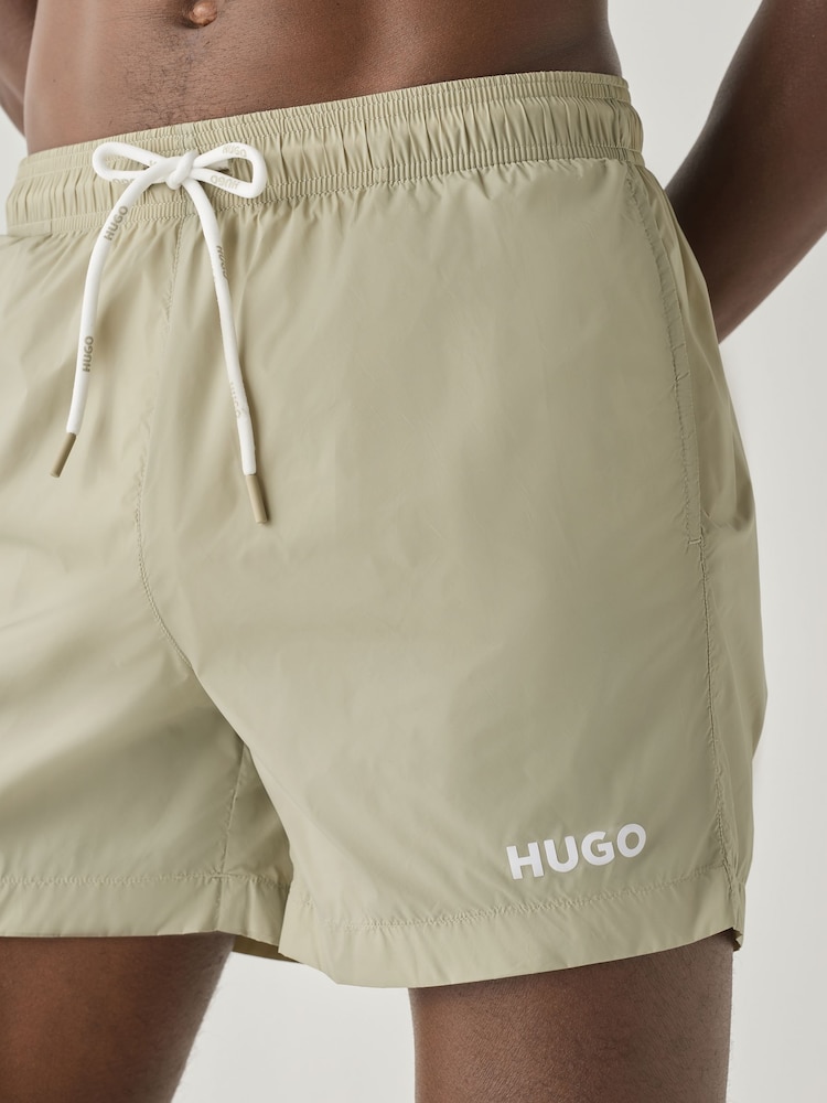 HUGO Mint Green Haiti Logo Swim Shorts - Image 2 of 7 HUGO Mint Green Haiti Logo Swim Shorts - Image 2 of 7