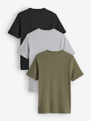 HUGO Navy Blue/Sage Green/Grey T-Shirts 3 Pack - Image 2 of 8