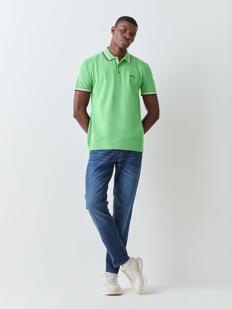 BOSS Mint Green Paddy Tipped Collar Polo Shirt - Image 2 of 5 BOSS Mint Green Paddy Tipped Collar Polo Shirt - Image 2 of 5