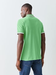 BOSS Mint Green Paddy Tipped Collar Polo Shirt - Image 3 of 5