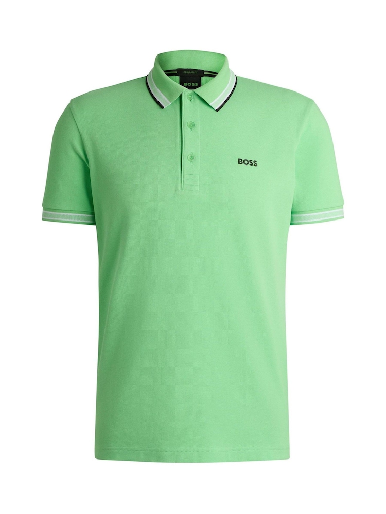 BOSS Mint Green Paddy Tipped Collar Polo Shirt - Image 5 of 5 BOSS Mint Green Paddy Tipped Collar Polo Shirt - Image 5 of 5