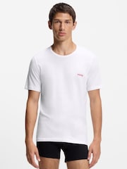 HUGO White Regular Fit Logo T-Shirts 3 Pack - Image 2 of 4