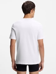 HUGO White Regular Fit Logo T-Shirts 3 Pack - Image 3 of 4
