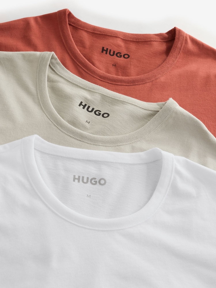 HUGO White/Green/Red T-Shirts 3 Pack - Image 9 of 9
