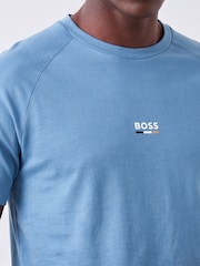 BOSS Blue Slim-Fit Logo T-Shirt - Image 3 of 5