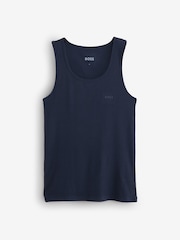 BOSS Green/Navy Blue/Black Classic Rib Vest Tops 3 Pack - Image 3 of 7