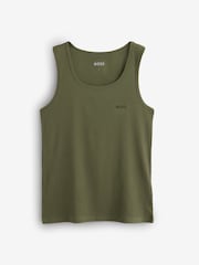 BOSS Green/Navy Blue/Black Classic Rib Vest Tops 3 Pack - Image 4 of 7