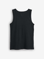 BOSS Green/Navy Blue/Black Classic Rib Vest Tops 3 Pack - Image 5 of 7