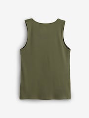 BOSS Green/Navy Blue/Black Classic Rib Vest Tops 3 Pack - Image 7 of 7