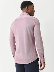 BOSS Pink Regular Fit Logo Stretch Shirt - Image 3 of 6