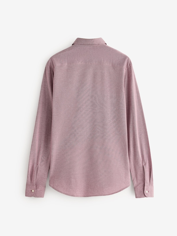 BOSS Pink Regular Fit Logo Stretch Shirt - Image 6 of 6