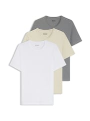 BOSS Natural/White/Grey Crew Neck Short Sleeve Classic T-Shirts 3 Pack - Image 1 of 1