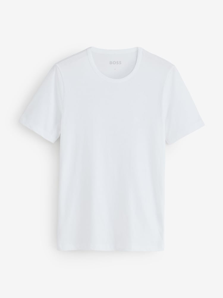 BOSS Natural/White/Grey Crew Neck Short Sleeve Classic T-Shirts 3 Pack - Image 2 of 5 BOSS Natural/White/Grey Crew Neck Short Sleeve Classic T-Shirts 3 Pack - Image 2 of 5