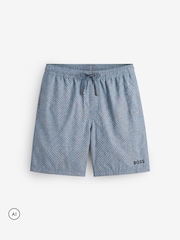 BOSS Sky Blue Vibe Printed Swim Shorts - Image 5 of 5
