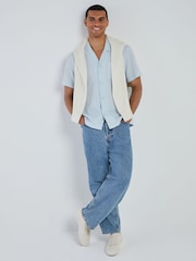 BOSS Blue Seersucker Relaxed-Fit Shirt - Image 2 of 4