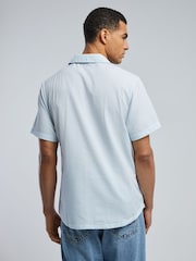BOSS Blue Seersucker Relaxed-Fit Shirt - Image 3 of 4