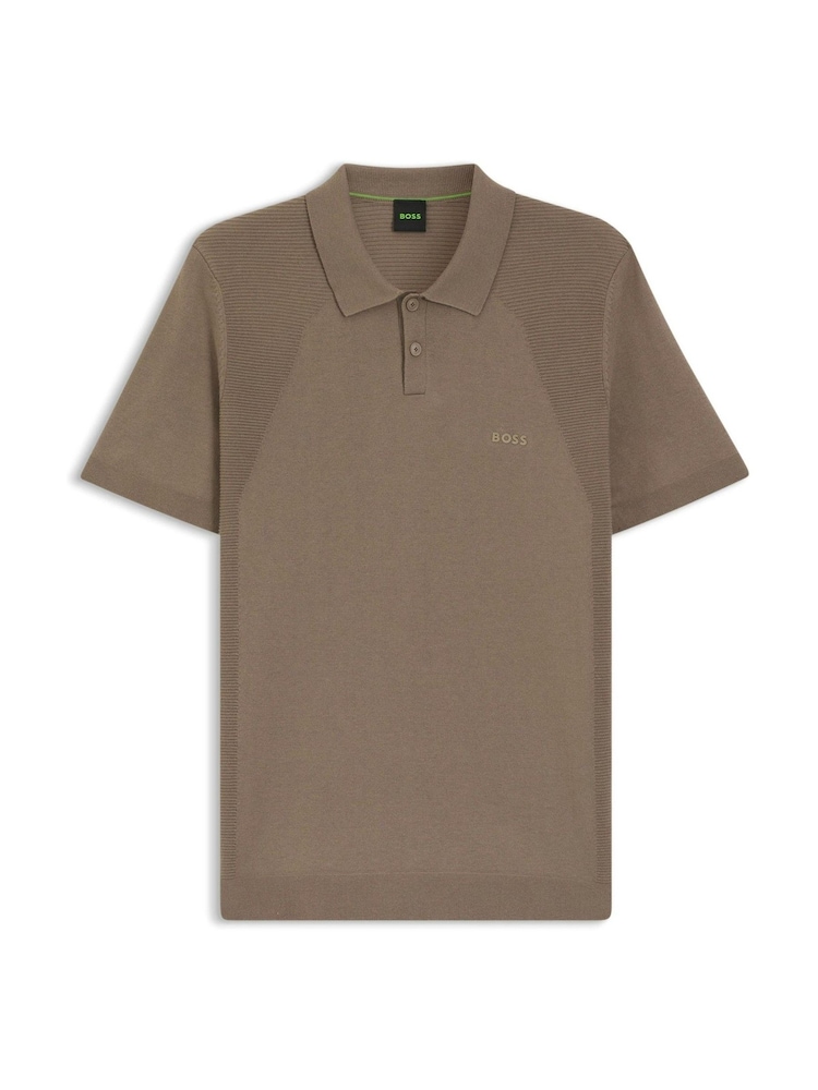 BOSS Green Momentum Regular-Fit Logo Knitted Polo Shirt - Image 1 of 1 BOSS Green Momentum Regular-Fit Logo Knitted Polo Shirt - Image 1 of 1