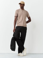 BOSS Brown Momentum Regular-Fit Logo Knitted Polo Shirt - Image 2 of 5