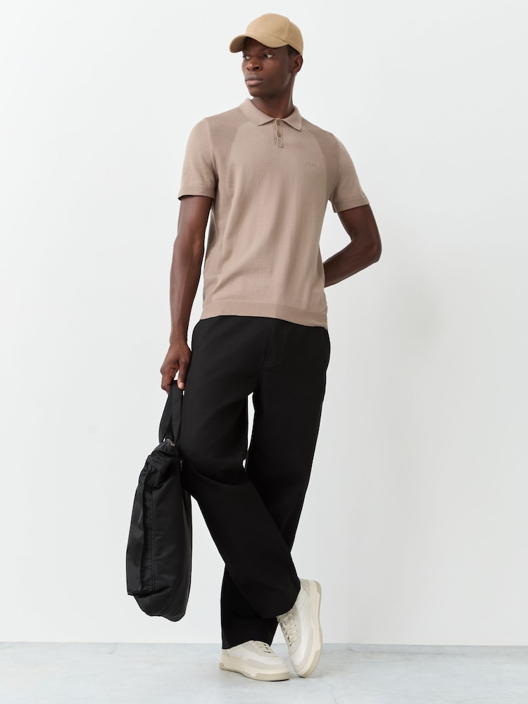 BOSS Brown Momentum Regular-Fit Logo Knitted Polo Shirt - Image 2 of 5 BOSS Brown Momentum Regular-Fit Logo Knitted Polo Shirt - Image 2 of 5