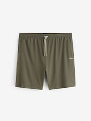 Қою жасыл - BOSS Regular Fit логотипі бар созылатын шорттар - 5суретінің 4 суреті