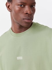 HUGO Mint Green Nalono Relaxed Fit Graphic Logo T-Shirt - Image 5 of 7