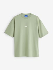 HUGO Mint Green Nalono Relaxed Fit Graphic Logo T-Shirt - Image 6 of 7