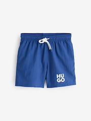 Blau - HUGO Paolo Badeshorts mit gestapeltem Logo - Bild 4 von 5