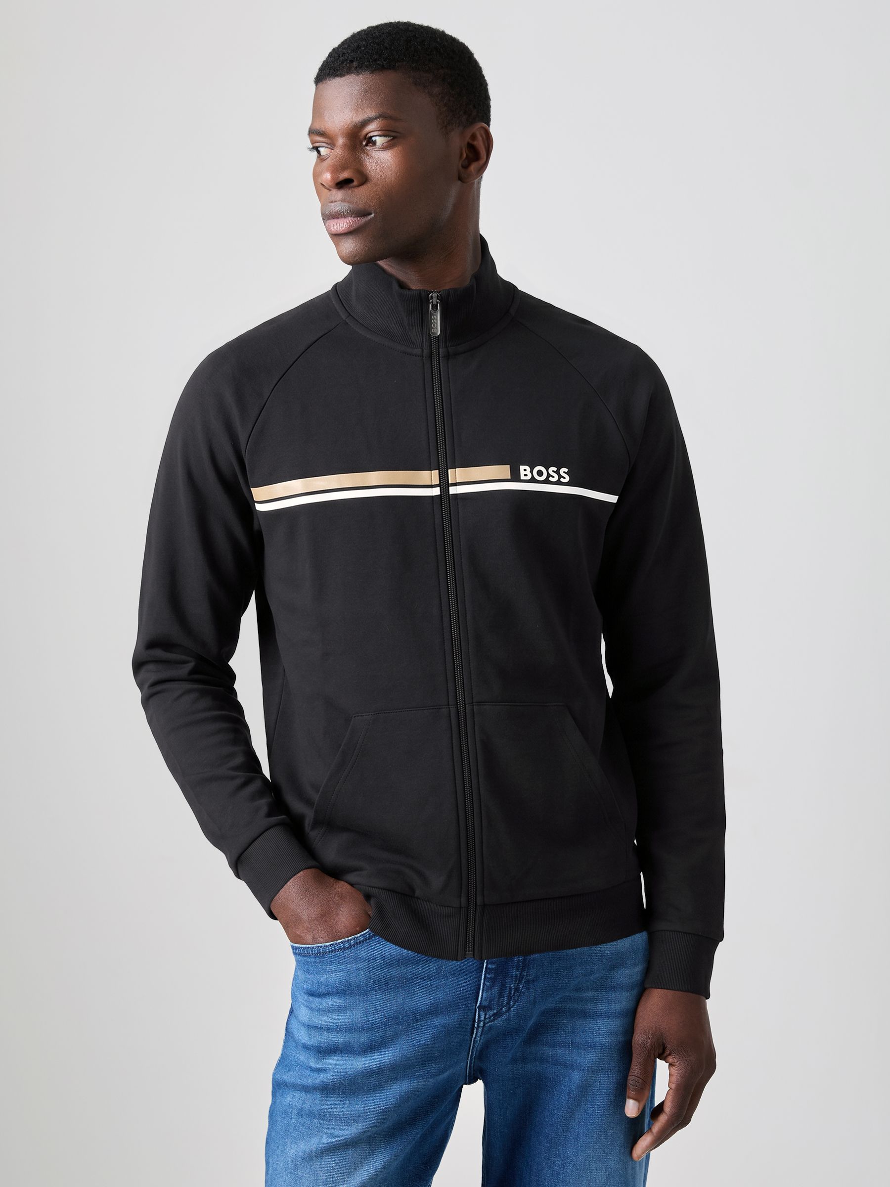 Buy BOSS Black Authentic Regular-Fit Logo Zip Through Sweat Top
