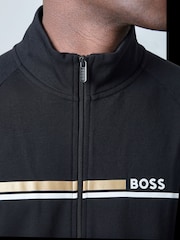 BOSS Black Authentic Regular-Fit Logo Zip Through Sweat Top - Image 3 of 5