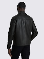 Musta - MOSS Nappa Zip Jacket - Kuva 3 / 4