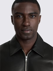 Musta - MOSS Nappa Zip Jacket - Kuva 4 / 4