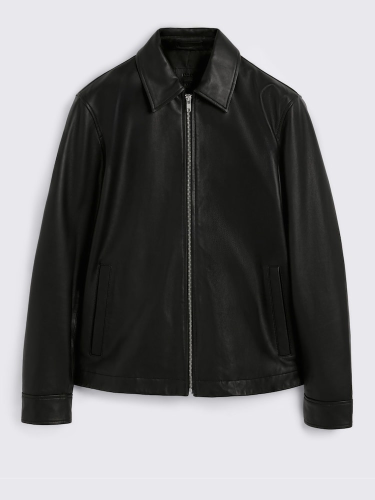 MOSS Black City Nappa-Leather Jacket - Image 5 of 5